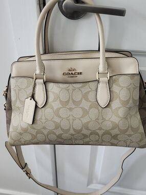 Coach Beige Signature Satchel Bag